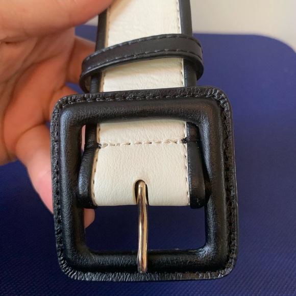 🔥Talbots Leather Black and White Belt - Picture 3 of 5
